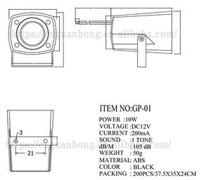12V 24V 105dB seguridad fuerte sistema de alarma piezo zumbador alambre zumbador alarma sirena - Product Image 2