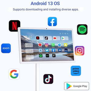 Portable 32 Inch LCD <b>TV</b> FHD Touch Screen <b>Mini</b> Android 12 System Smart Wifi RJ45 USB NFC Stand White Cabinet LED Backlight Portab - Product Image 3
