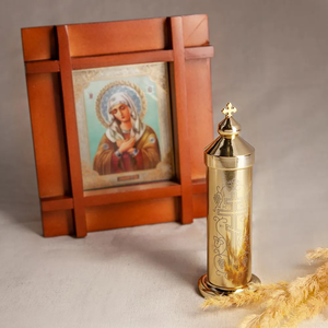 HT Chiesa ortodossa fornitore di prodotti di massa santa Set valigia <span class=keywords><strong>calice</strong></span> <span class=keywords><strong>d</strong></span>'oro con cucchiaio di etichetta ortodossa fornisce la santa comunione - Product Image 4