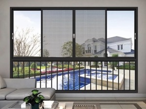 Metgood chống trộm đôi kính nhôm trượt cửa sổ và cửa an ninh cho tầng hầm bên ngoài khách sạn - Product Image 4