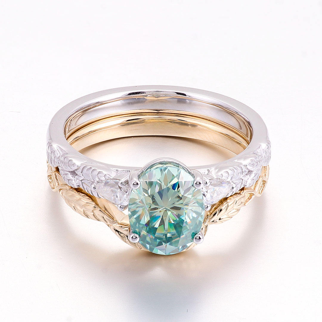 แหวนเพชรโมอิสซาไนต์ทอง 10k