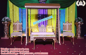 Muslim Mehndi Decoration <b>Swing</b> With Moroccan New <b>Wooden</b> Handicraft <b>Swing</b> With Moroccan Lamps Traditional Wedding Mehndi <b>Swing</b> - Product Image 5