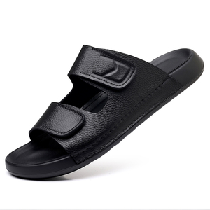 Nouvelles sandales pour hommes fabriquées en Chine, design italien tendance, cuir de vachette véritable, pantoufles de luxe, fabriquées en Chine, Aliexpress Dubai - Product Image 4
