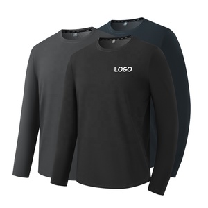 OEM ODM haute qualité intérieur enduit d'argent hommes T-shirt uni à manches longues t-shirts respirant blanc athlétique t-shirts hommes - Product Image 2