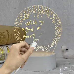 Boce 3D Nightlight Tablero de mensajes LED DIY de acrílico transparente alto Tablero de notas LED DIY innovador