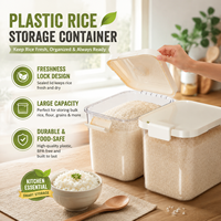 Contenedor Rectangular Innovador de Plástico para Almacenamiento de Arroz, Uso Doméstico, Grande, 20 Libras, Sellado, a Prueba de Insectos y Humedad