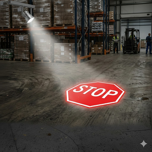 Projecteur de marquage au sol virtuel IP67 pour <span class=keywords><strong>le</strong></span> contrô<span class=keywords><strong>le</strong></span> du trafic en entrepôt, signalisation LED STOP, indication, projecteur de sécurité industrielle - Product Image 1