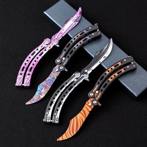 سكين أزياء قابلة للطي من الفولاذ المقاوم للصدأ غير شحذ يتأرجح CSGO الطرفية لعبة الهوى سكين ديي OEM تخصيص ممارسة اليد - Product Image 5