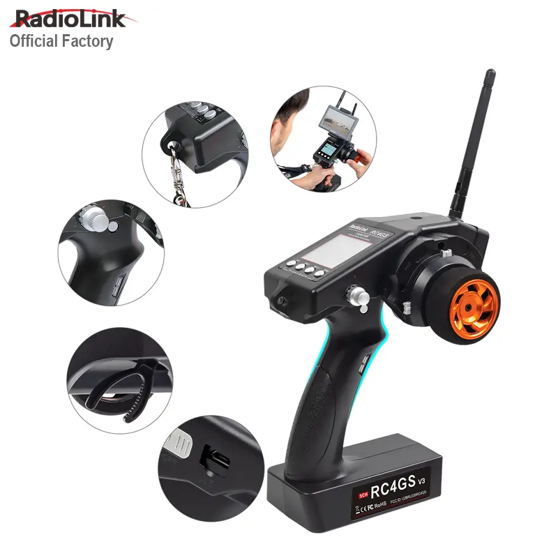 도매 Radiolink 공장 제조 업체 2.4GHz RC4GS V3 RC 송신기 및 R6FG 자이로 수신기 RC 자동차 RC 선박