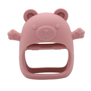 Mordedor de silicona de grado alimenticio para bebés, bonitos guantes de oso de goma, juguete anticomida ligero, palo de molienda calmante para manos para <span class=keywords><strong>Amazon</strong></span> exclusivo - Product Image 2