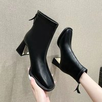 Sepatu Boots Wanita Model Terbaru Musim Gugur 2026 Kulit Sapi Asli Lapisan Bulu Domba Sol Empuk Lateks Gaya Eropa Amerika Ujung Persegi