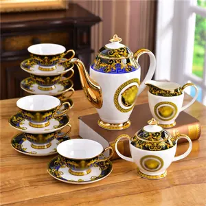 Berserk 15 Pcs Luxury British Royal Home Decors Ceramic Coffee Tea Sets For 6 People