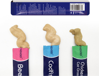 Friandises pour chats en gros sur mesure OEM 15g, aliments pour animaux riches en protéines avec saveurs poulet, bœuf, légumes et fruits