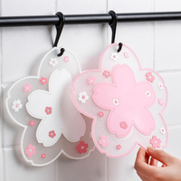 Sous-verre rond moderne antidérapant en PVC motif Sakura pour tasses à café, tasses à thé, bols et assiettes