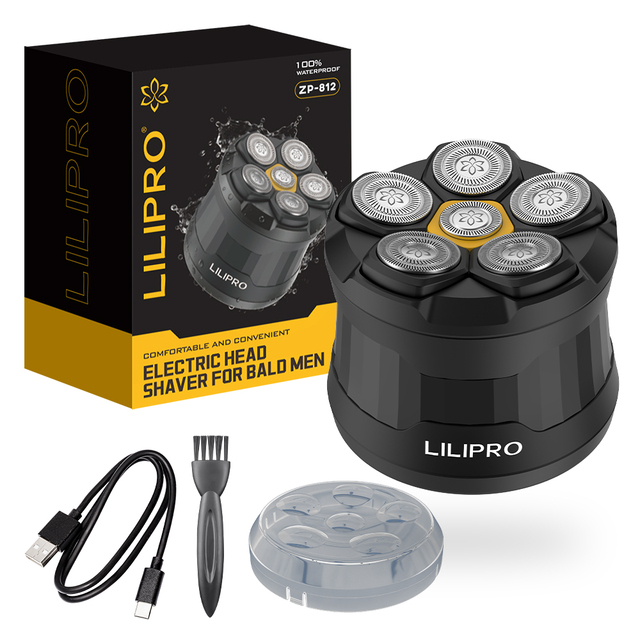 LILIPRO ZP-812 6D Magnetic Electric Head Razor for Bald Men Mini Bald Head Shaver One Hand Waterproof Scalp Shaver