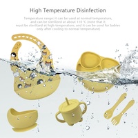 Bol à bavoir en Silicone imperméable écologique cuillères d'entraînement vaisselle en Silicone plats pour tout-petits ensemble d'alimentation pour bébé