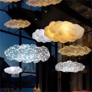 White Cotton Cloud Lighting Decoration Hanging Decorative Cloud For Shop Mall Party Cloud Lights