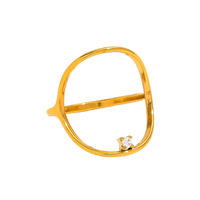 Anillos de Circonita Impermeables con Marco Abierto Cuadrado Irregular para Uso Diario y Apilables, Ideales para Regalo