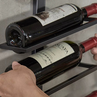 Support mural en métal noir sur mesure pour bouteilles de vin, idéal pour la maison, les bars commerciaux et le stockage de vin
