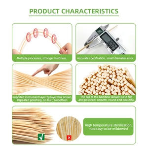 100% tre tự nhiên làm hoa xiên que trái cây tùy chỉnh chiều dài tre BBQ Gậy nhà sản xuất giảm giá cung cấp - Product Image 4