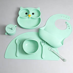 Juego de Vajilla de Silicona para Bebé, Libre de BPA, de Grado Alimenticio, con Babero, Plato con Succión y Mantel Individual, Accesorios para Bebé, Precio de Fábrica - Product Image 3