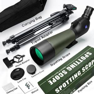 Spotting <strong>Scope</strong> HD Dual <strong>Focus</strong> 20-60x80 Long Range Angled Telescope for Bird Watching Hunting Shooting Archery with Case - Product Image 5