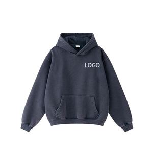 Custom OEM/ODM Own Logo Designer 100% Cotton <b>Blue</b> Faded Plain Oversized <b>Hoodies</b> <b>Men</b> High Quality - Product Image 2