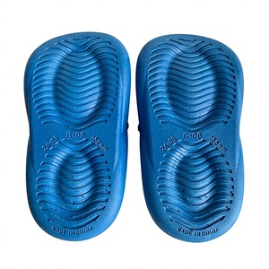 PVC bleu pour semelle de 25 mm, antidérapant, bout fermé, pour la maison, toutes saisons, semelle extérieure en EVA, motif uni, décoration nœud - Product Image 3