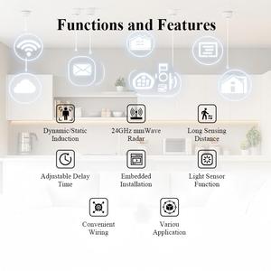 Độ chính xác cao lò vi sóng Radar AC 100-250V hoặc DC 12-48V ZigBee sự hiện diện của con người cảm biến thông minh chiếm cảm biến - Product Image 3