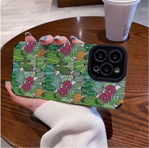 Casing Handphone Lucu Motif Kaktus Kartun Bahan TPU Lembut Kulit Imitasi untuk Iphone Xs 11 12 13 14 15 16 17 18 Pro Max - Product Image 3