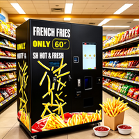 Distributeur automatique de snacks et de repas chauds en libre-service, frites, hamburgers, poulet pour aéroport