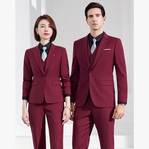 Uniforme de travail pour banque, bureau, enseignement, professionnel, homme, femme, couleur unie, sur mesure, robe de banque, veste, manches longues, costume - Product Image 5