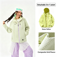 Veste de montagne imperméable coupe-vent 3-en-1 à capuche unisexe pour l'hiver