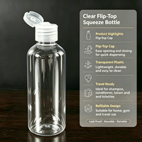 Bouteilles en plastique transparentes à bouchon rabattable, contenants cosmétiques portables de voyage, flacons de rangement rechargeables pour produits de soin de la peau