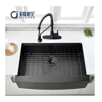 Évier de cuisine et de buanderie en acier inoxydable noir de haute qualité, style ferme UPC, avec prix fabricant
