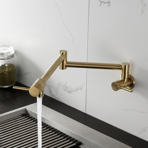 Robinet de cuisine mural à double articulation, bras pivotants, système de commande à deux poignées, un seul <span class=keywords><strong>trou</strong></span> - Product Image 2