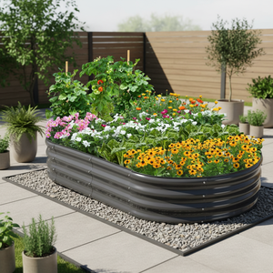 Jardinière ovale surélevée en métal personnalisable, grande, écologique, <span class=keywords><strong>pour</strong></span> plantes et légumes - Product Image 1