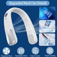 Ventilateur de cou portable sans pales, 100 vitesses, 1800 mAh, rechargeable Type-C, léger, pour extérieur et voiture, vente en gros