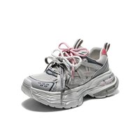 Baskets plateforme tendance à semelle épaisse en maille, légères, pour garder les pieds au frais et au sec, printemps/automne, en cuir, usage quotidien
