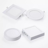 Lampe de panneau encastrée LED ronde carrée moderne pour intérieur, IP55, 3W-24W, durable, à intensité variable, pour cuisine et bureau