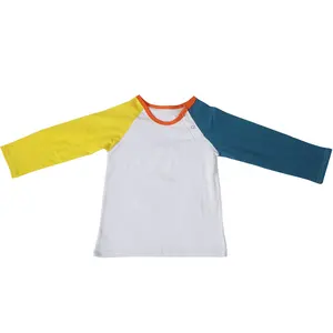 T-Shirt Patchwork a maniche lunghe estive per neonato all'ingrosso per maglietta piccola in maglia di cartone animato per neonato
