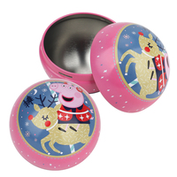 Jouet de bonbons pour enfants avec impression personnalisée Cadeaux promotionnels Décoration de Noël et de mariage Emballage en fer blanc avec boule en étain