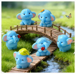 Statuetta di <span class=keywords><strong>Elefante</strong></span> in Resina Colorata per Micro <span class=keywords><strong>Giardino</strong></span> in Miniatura, Decorazione per Casa delle Bambole, Vendita all'Ingrosso - Product Image 6