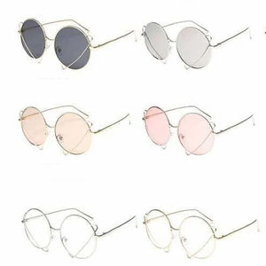 Gafas de Sol Redondas de Metal para <span class=keywords><strong>Mujer</strong></span>, Certificadas por la CE, Artículos Decorativos Modernos y a la Moda que Brindan Protección UV Esencial - Product Image 6