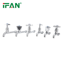 IFAN robinet d'eau pratique noyau en plastique PN25 robinets Bibcock 1/2 ''poignée triangulaire roue longs robinets et robinets pour eau froide