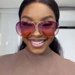 Gafas de Sol de Aviador Estilo Vintage 2025, Montura Grande de Aleación, Protección UV400, para Mujer - Product Image 3