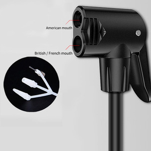 Pompe à vélo Yueli haute pression, pompe à pédale portable avec embouts américains, britanniques et français pour VTT et vélo électrique - Product Image 1