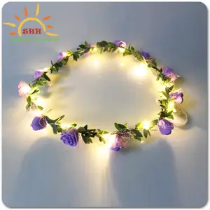 Decorative Floral Garland LED glow wreath for guest gift /giveaway festival led gifts