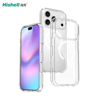 Coque de téléphone portable transparente antichoc en TPU PC Bayer anti-jaunissement avec fonction magnétique pour iPhone 18 Pro