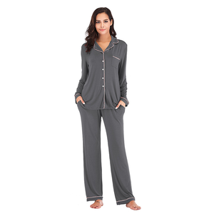 Set <span class=keywords><strong>Pigiama</strong></span> da <span class=keywords><strong>Donna</strong></span> all'Ingrosso in <span class=keywords><strong>Modal</strong></span>, Abbigliamento da Notte e Loungewear, Pigiami Morbidi a Maniche Lunghe in Cotone Personalizzato da <span class=keywords><strong>Donna</strong></span> - Product Image 4
